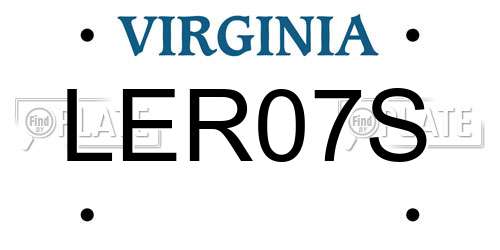 LER07S Virginia License Plate