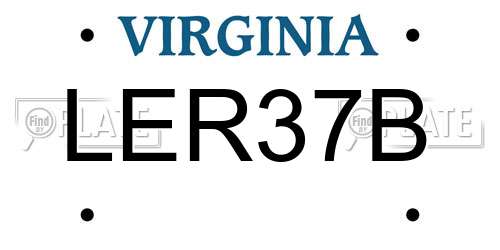 LER37B Virginia License Plate