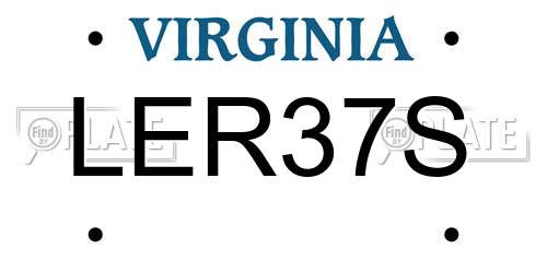 LER37S Virginia License Plate