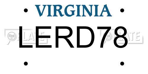 LERD78 Virginia License Plate