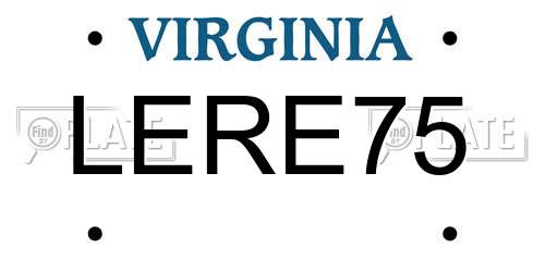 LERE75 Virginia License Plate