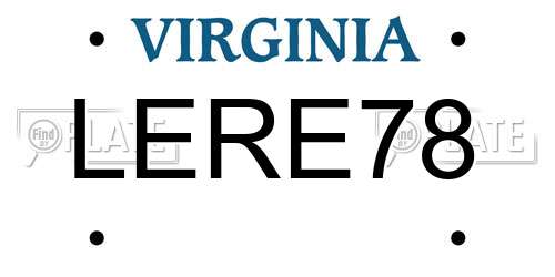 LERE78 Virginia License Plate