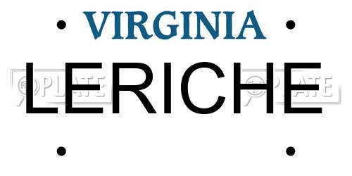 LERICHE Virginia License Plate