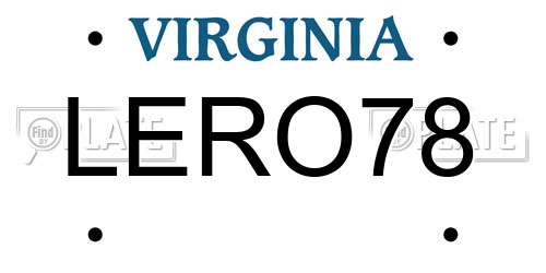 LERO78 Virginia License Plate