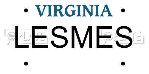 LESMES Virginia License Plate
