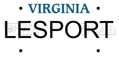 LESPORT Virginia License Plate