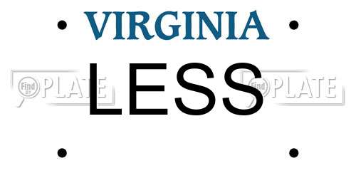 LESS Virginia License Plate