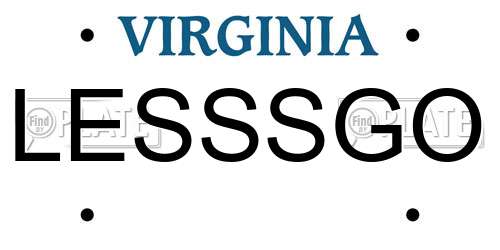 LESSSGO Virginia License Plate