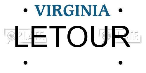 LETOUR Virginia License Plate
