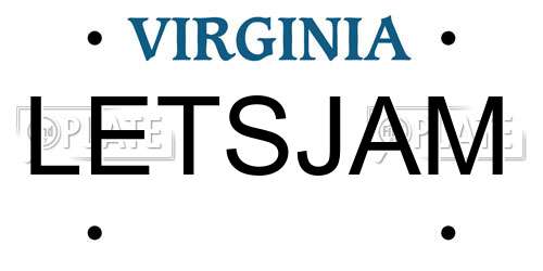 LETSJAM Virginia License Plate