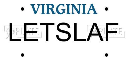 LETSLAF Virginia License Plate