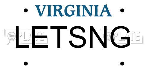 LETSNG Virginia License Plate