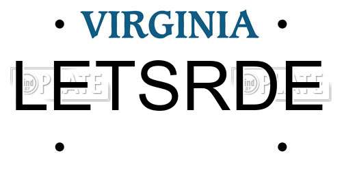 LETSRDE Virginia License Plate
