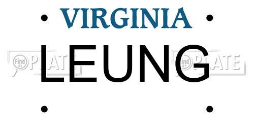 LEUNG Virginia License Plate