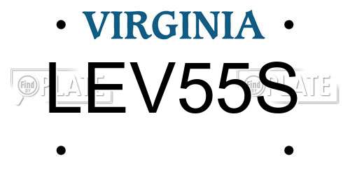 LEV55S Virginia License Plate