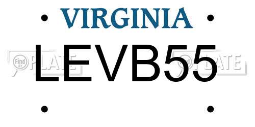 LEVB55 Virginia License Plate