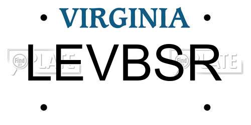 LEVBSR Virginia License Plate