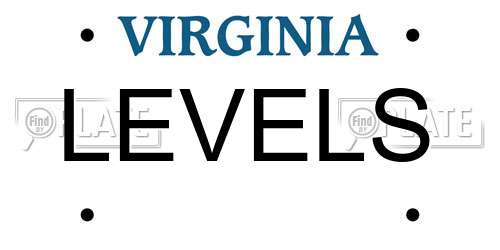 LEVELS Virginia License Plate