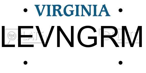 LEVNGRM Virginia License Plate