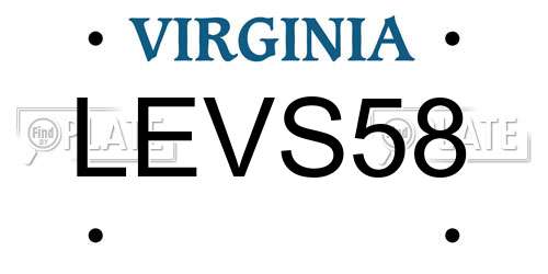 LEVS58 Virginia License Plate