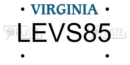 LEVS85 Virginia License Plate