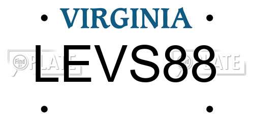 LEVS88 Virginia License Plate