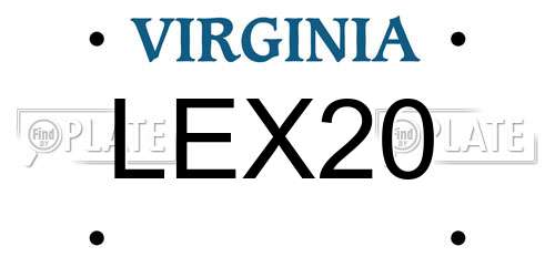LEX20 Virginia License Plate