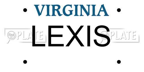 LEXIS Virginia License Plate