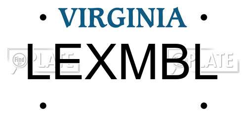 LEXMBL Virginia License Plate
