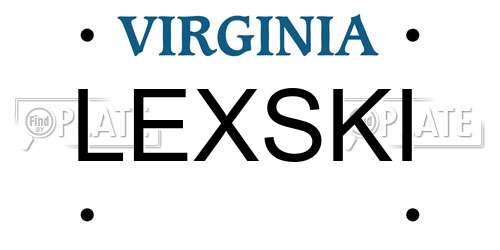 LEXSKI Virginia License Plate