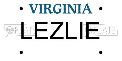 LEZLIE Virginia License Plate