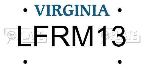 LFRM13 Virginia License Plate