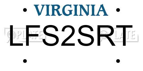 LFS2SRT Virginia License Plate