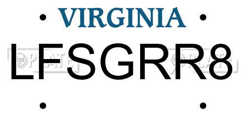 LFSGRR8 Virginia License Plate