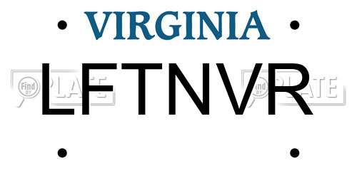 LFTNVR Virginia License Plate