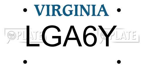 LGA6Y Virginia License Plate