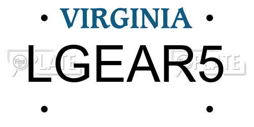 LGEAR5 Virginia License Plate