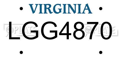 LGG4870 Virginia License Plate