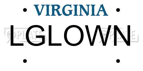 LGLOWN Virginia License Plate