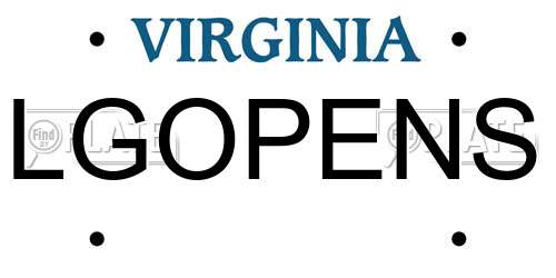 LGOPENS Virginia License Plate