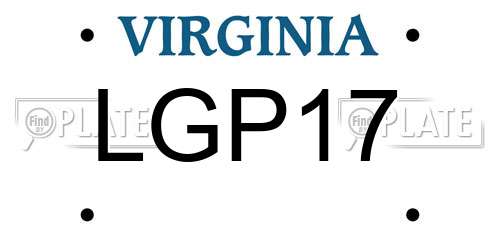 LGP17 Virginia License Plate