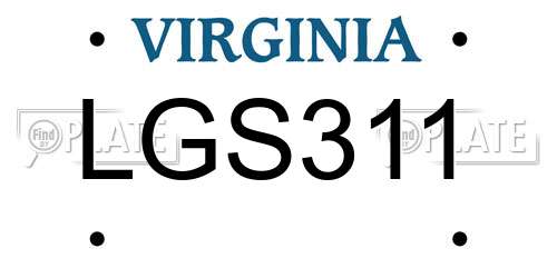 LGS311 Virginia License Plate