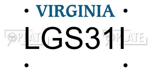 LGS31I Virginia License Plate