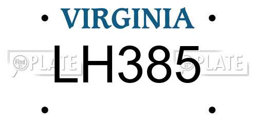 LH385 Virginia License Plate