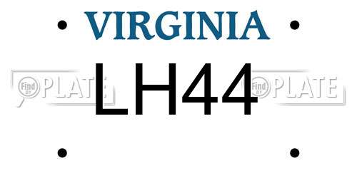 LH44 Virginia License Plate