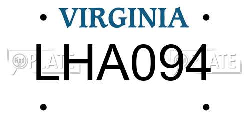 LHA094 Virginia License Plate