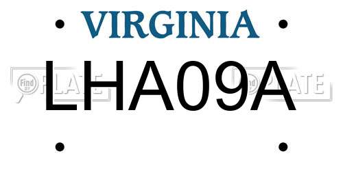 LHA09A Virginia License Plate