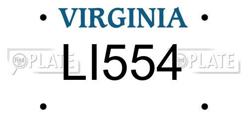 LI554 Virginia License Plate