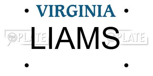 LIAMS Virginia License Plate
