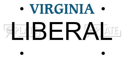 LIBERAL Virginia License Plate